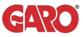 Red garlo logo on a white background